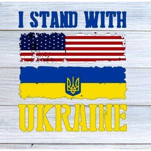 USA Stands With Ukranie Vinyl Decal Support Save The Childern as They Aid The Uk
